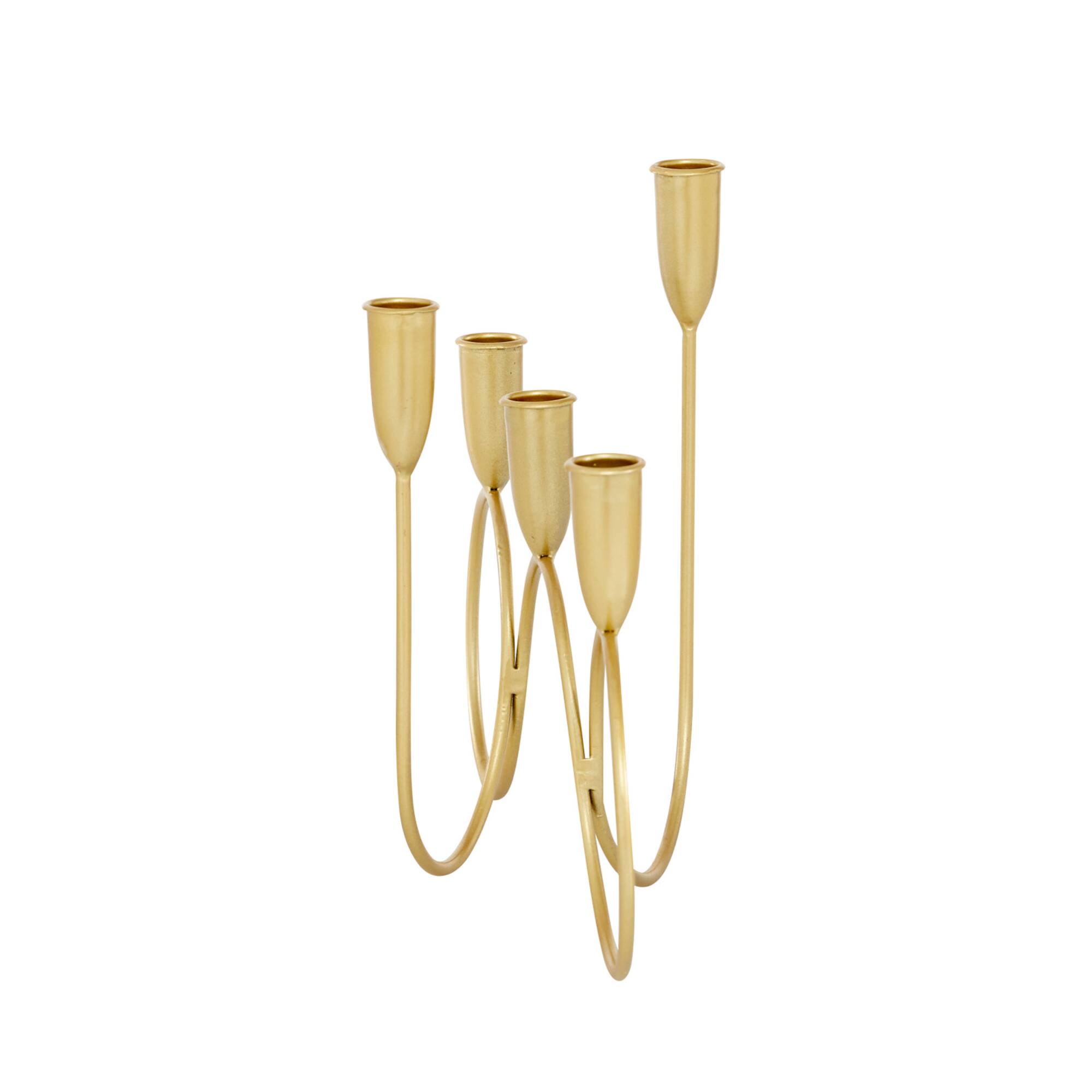 CosmoLiving by Cosmopolitan Gold Metal Contemporary Candelabra